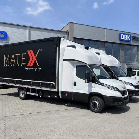 Iveco Daily with tarpaulin body and Matex Transport branding at DBK Truck Center
